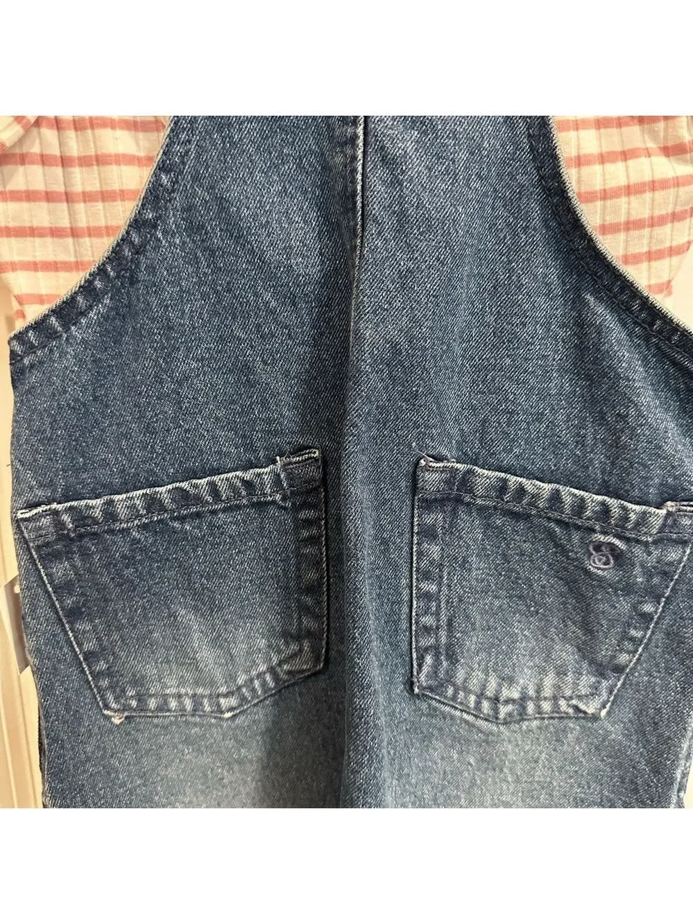 Jessica Simpson Dark Blue Kids Overalls with Striped Shirt